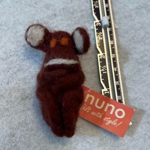 Handcrafted decorative pin. Felted Monkey NWT